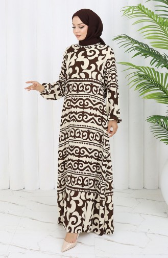 Robe Hijab Couleur Brun 0057-04