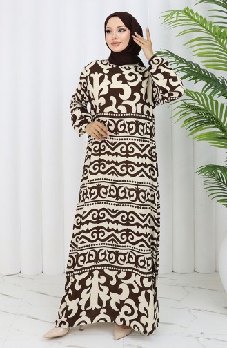 Robe Hijab Couleur Brun 0057-04
