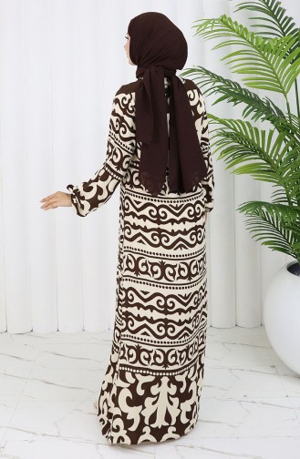 Robe Hijab Couleur Brun 0057-04