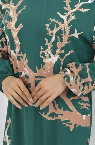 Robe à Motifs En Viscose 2040-06 Vert Vison 2040-06