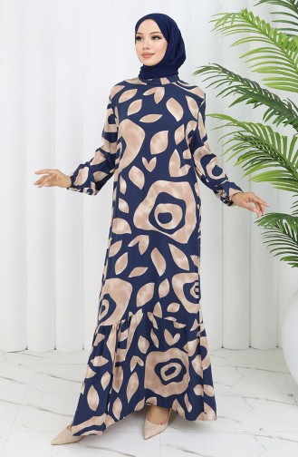فستان أزرق كحلي 2041-04