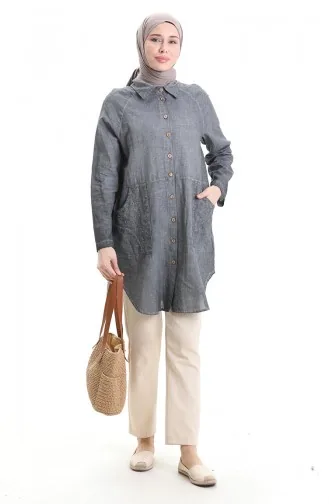 Authentic Shirt Tunic 0535-01 Gray 0535-01
