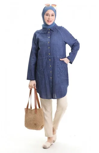 Authentische Hemdtunika 0535-03 Indigo 0535-03