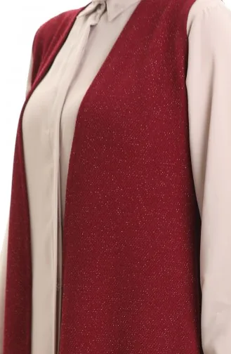 Seizoensgebonden Lang Basisvest Plus Size Moedersvest 8747-01 Bordeauxrood 8747-01