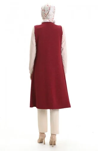 Seizoensgebonden Lang Basisvest Plus Size Moedersvest 8747-01 Bordeauxrood 8747-01