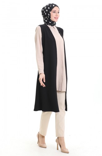Schwarz Strickjacke 8747A-01