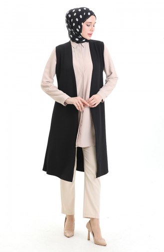 Schwarz Strickjacke 8747A-01