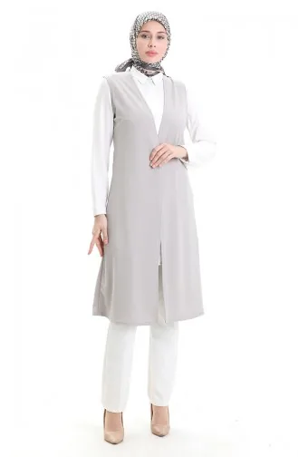 سترة طويلة أساسية موسمية مقاس كبير للأمهات 8748-01 رمادي 8748-01