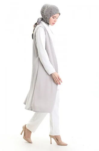 سترة طويلة أساسية موسمية مقاس كبير للأمهات 8748-01 رمادي 8748-01