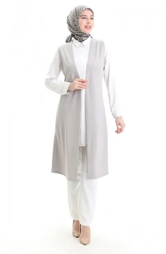 سترة طويلة أساسية موسمية مقاس كبير للأمهات 8748-01 رمادي 8748-01