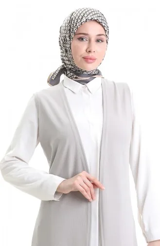 سترة طويلة أساسية موسمية مقاس كبير للأمهات 8748-01 رمادي 8748-01