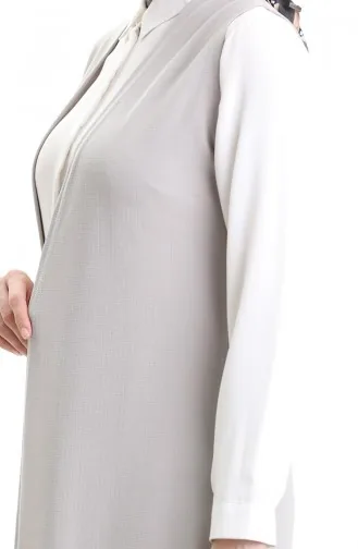 سترة طويلة أساسية موسمية مقاس كبير للأمهات 8748-01 رمادي 8748-01