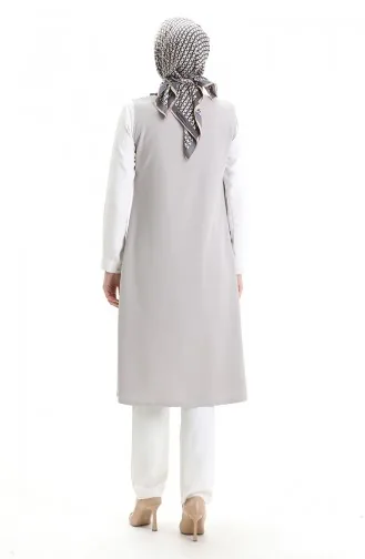 سترة طويلة أساسية موسمية مقاس كبير للأمهات 8748-01 رمادي 8748-01