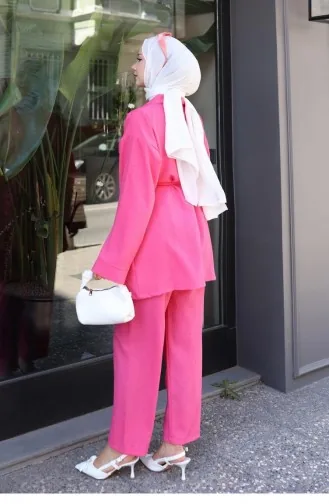 Ensemble Kimono à Poches Détaillées Fuchsia 726