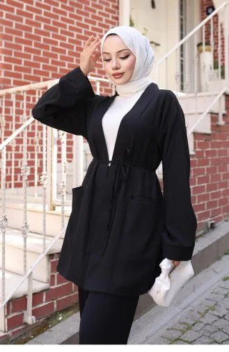 Kimonopak Met Zakdetail Zwart 727