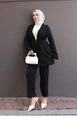 Kimonopak Met Zakdetail Zwart 727