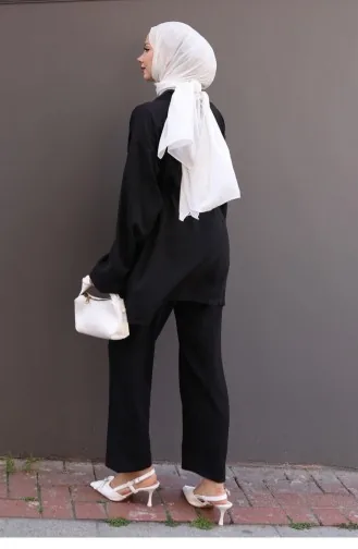 Kimonopak Met Zakdetail Zwart 727