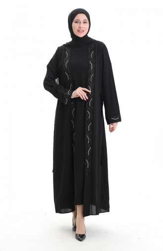 Black Hijab Dress 6208-01