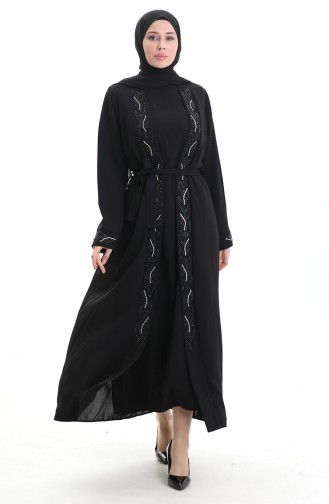 Black Hijab Dress 6208-01