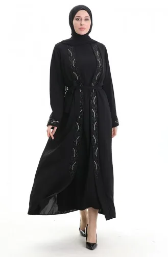 Plus Size Honingraatstof Tweedelig Pak 6208-01 Zwart 6208-01