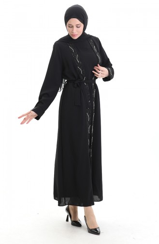 Black Hijab Dress 6208-01