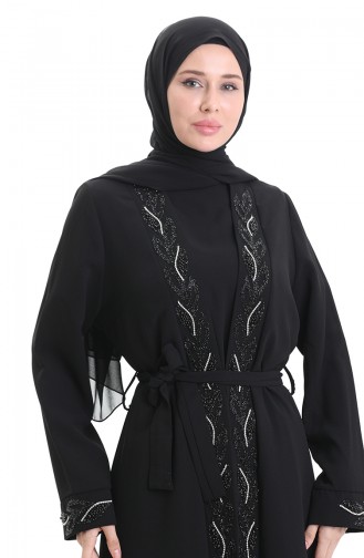 Black Hijab Dress 6208-01