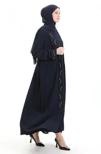 Plus Size Honingraatstof Tweedelig Pak 6208-02 Marineblauw 6208-02