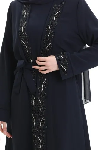 Plus Size Honingraatstof Tweedelig Pak 6208-02 Marineblauw 6208-02