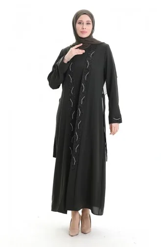 Plus Size Honingraatstof Tweedelig Pak 6208-03 Khaki 6208-03