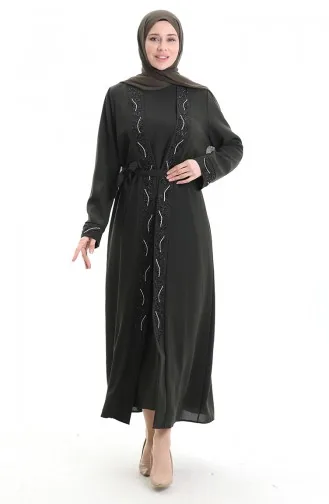 Plus Size Honingraatstof Tweedelig Pak 6208-03 Khaki 6208-03