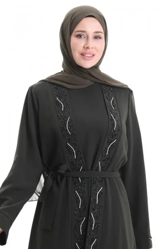 Plus Size Honingraatstof Tweedelig Pak 6208-03 Khaki 6208-03