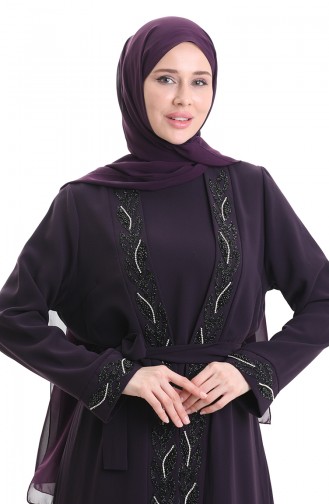 فستان ارجواني داكن 6208-04