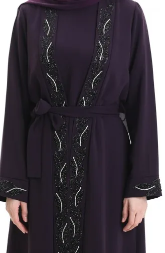 Plus Size Honingraatstof Tweedelig Pak 6208-04 Pruim 6208-04