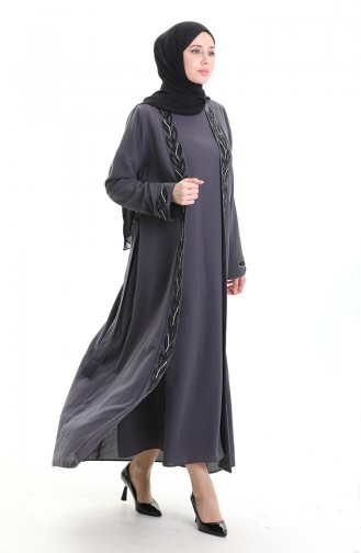 Gray Hijab Dress 6208-05