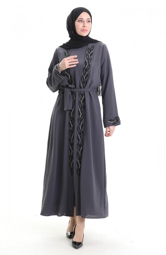 Gray Hijab Dress 6208-05