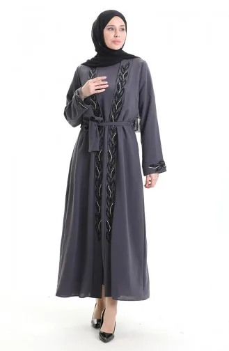 Plus Size Honingraatstof Tweedelig Pak 6208-05 Grijs 6208-05