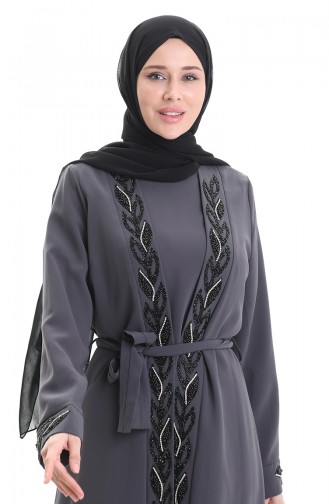 Gray Hijab Dress 6208-05