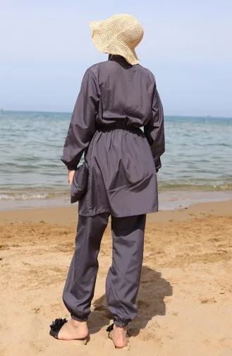 Sultan Beli Lastikli Çantalı Tesettür Mayo 2038-03 Antrasit