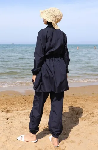 Hijab-badpak Met Tas 2038-04 Marineblauw 2038-04