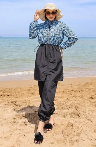 Ebrar Beli Lastikli Tesettür Mayo 5039-01 İndigo