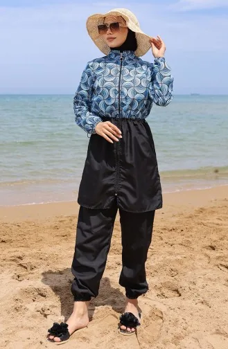 Ebrar Beli Lastikli Tesettür Mayo 5039-01 İndigo