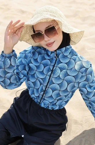 Ebrar Beli Lastikli Tesettür Mayo 5039-01 İndigo