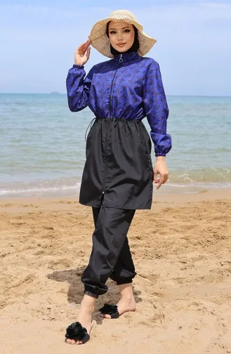 Ebrar Elastic Waist Hijab Swimsuit 5039-02 Saks 5039-02