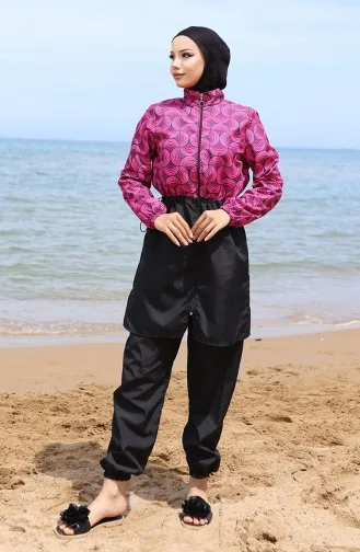 Ebrar Hijab-badpak Met Elastische Taille 5039-04 Kersen 5039-04