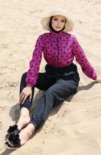 Ebrar Hijab-badpak Met Elastische Taille 5039-04 Kersen 5039-04