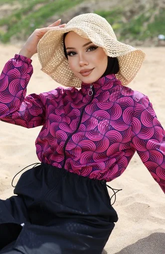 Ebrar Hijab-badpak Met Elastische Taille 5039-04 Kersen 5039-04