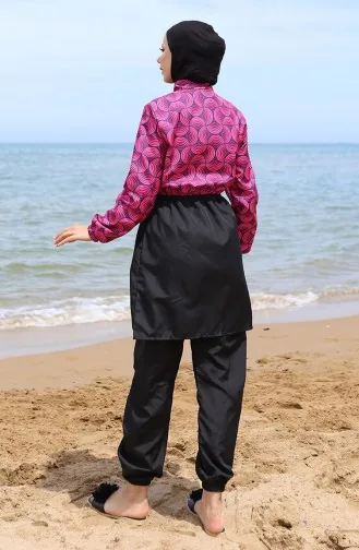 Ebrar Hijab-badpak Met Elastische Taille 5039-04 Kersen 5039-04