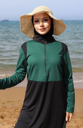 Smaragdgrün Hijab Badeanzug 2508-01