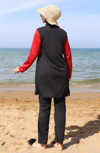 Unreife Mandelgrün Hijab Badeanzug 2508-02
