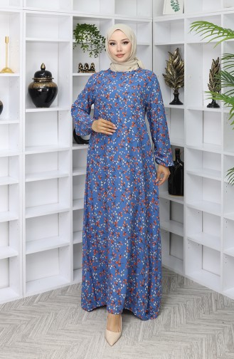 Indigo Hijab Dress 0055-01